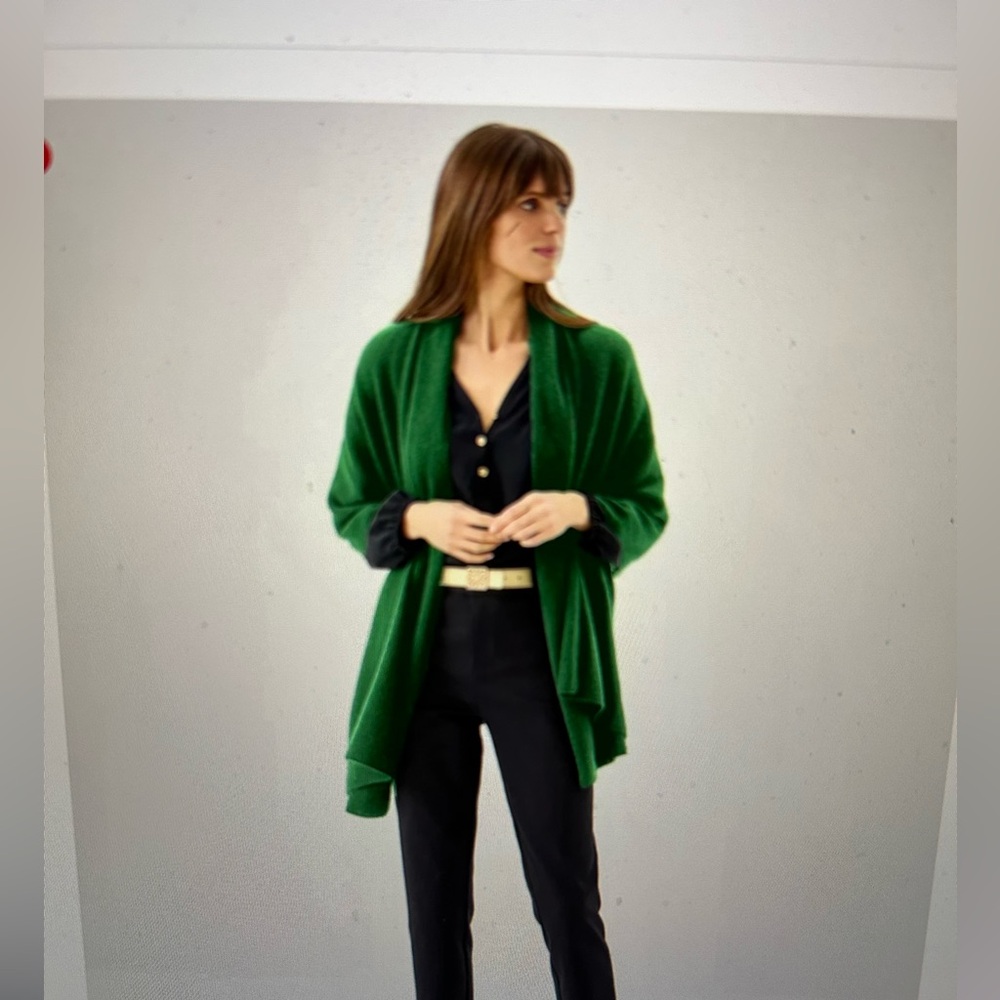 ☘️ Lilly Pulitzer Lanelle Viscose Cashmere Wrap Fiddle Leaf Green NEW ☘️